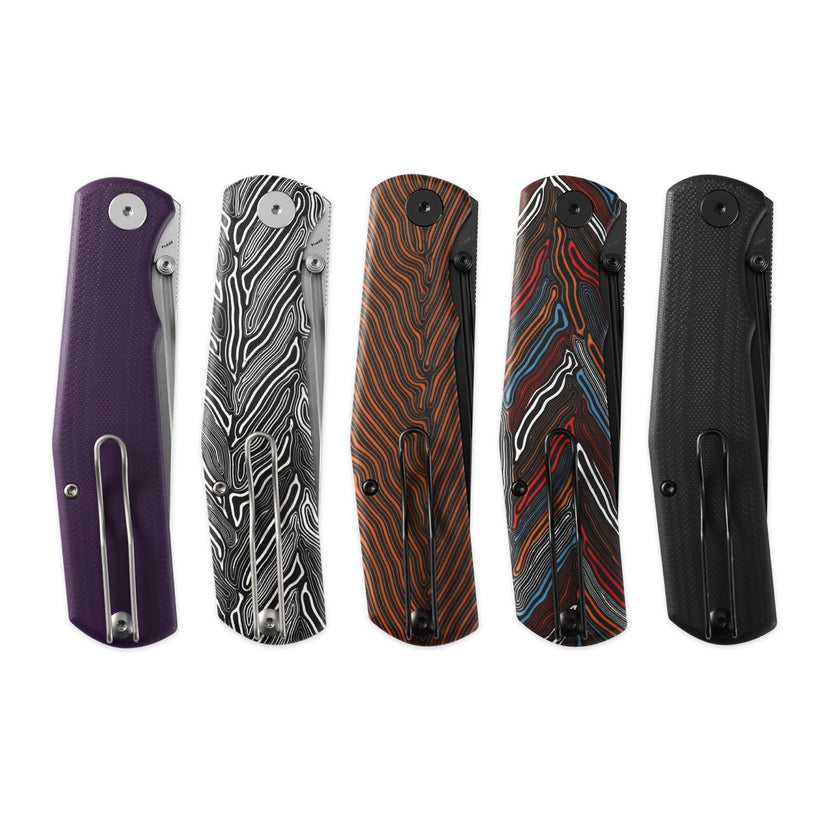 Petrified Fish Lis PFP14DDW - 3.78" 10Cr15coMoV Black Stonewashed, Black G10 Handle