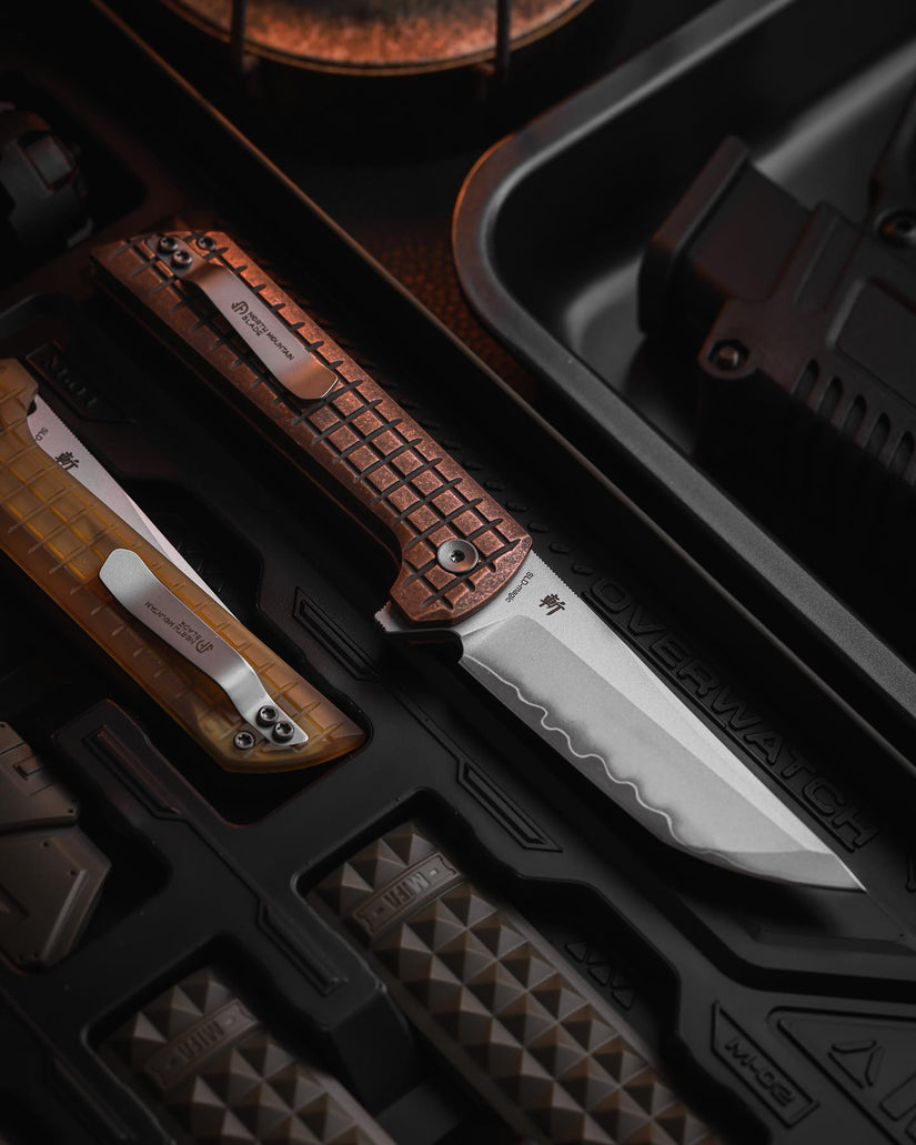 North Mountain Blade Chop 2 Copper - 3.4" SLD-Magic Steel San Mai Tanto Blade, Copper Handle