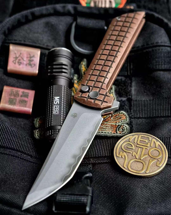 North Mountain Blade Chop 2 Copper - 3.4" SLD-Magic Steel San Mai Tanto Blade, Copper Handle