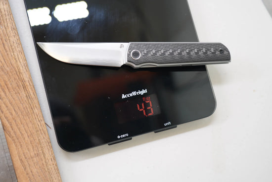 North Mountain Blade Kwaiken 3K - 3.4" SLD-Magic Steel Drop Point Blade, 3K Carbon Fibre Handle