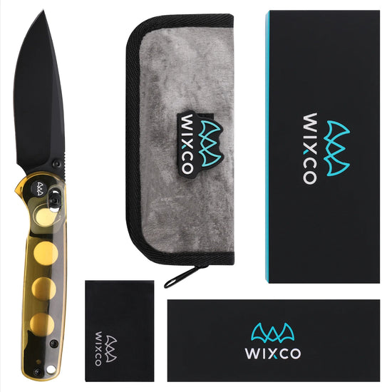 Wixco Drax WX10-C - 3.23" 14C28N Black PVD Blade, Ultem Handle