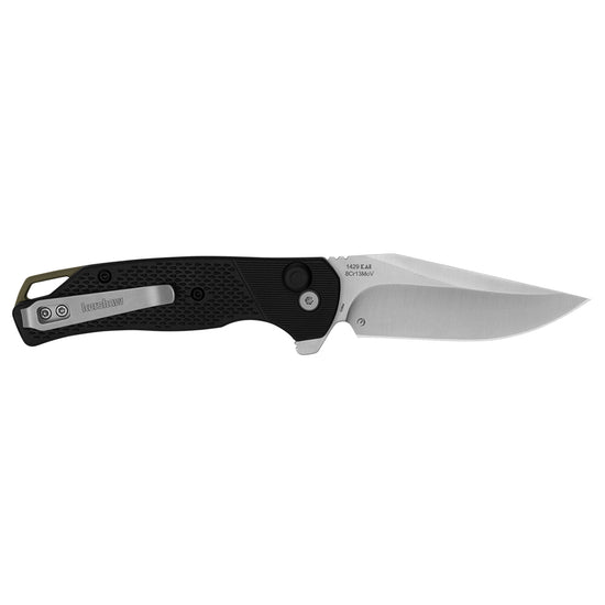 Kershaw Runoff 1429 - 3.1" 8Cr13MoV Satin Blade, Black Glass-Reinforced Nylon Handles