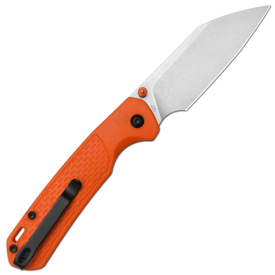 CJRB Pyrite Light - 3.34" AR-SFII Stonewash Wharncliffe Blade, Orange FRN Handles - J1945-OE