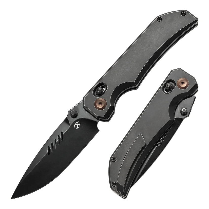 Kansept Eaglestrike - 3.73" CPM-S35VN Blackwash Blade, Blackwash Titanium Handle. K1095V2