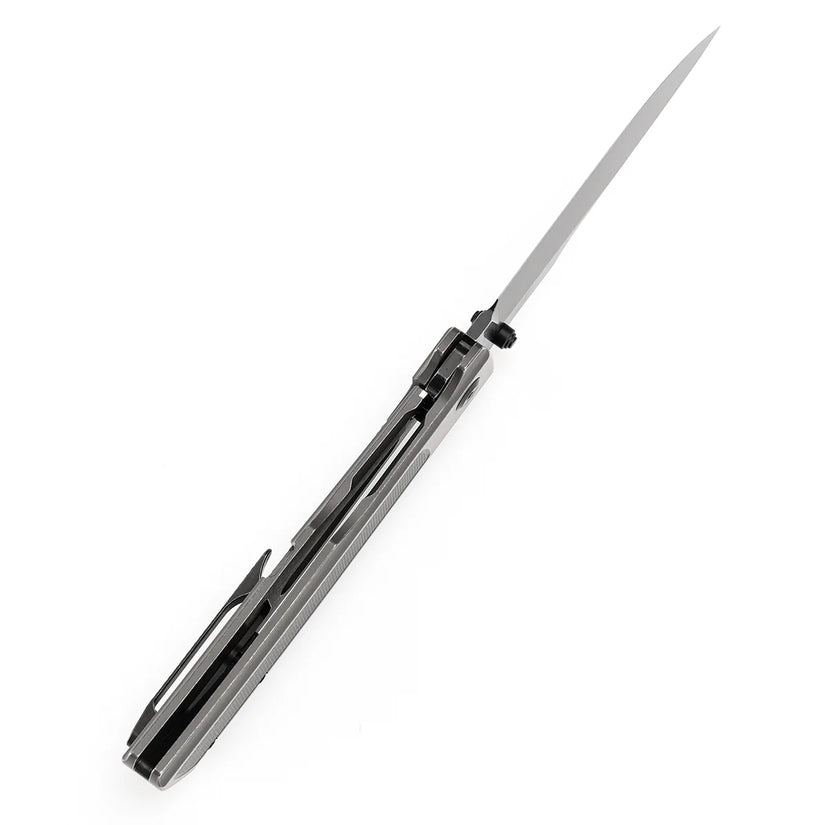 Kansept Bison - 4.25" CPM-S35VN Blackwash Blade, Grey Titanium Handle. K1108A3