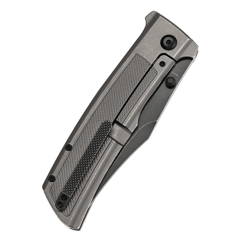 Kansept Bison - 4.25" CPM-S35VN Blackwash Blade, Grey Titanium Handle. K1108A3