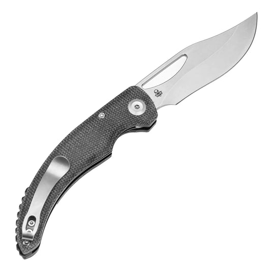 Tenable Gideon T1119A1 - 3.5" Nitro-V Stonewashed Blade, Black Micarta Handle