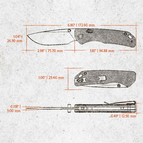 Vosteed Marten A1608 - 2.98" 154CM Stonewash Blade, Carbon Fibre Handle