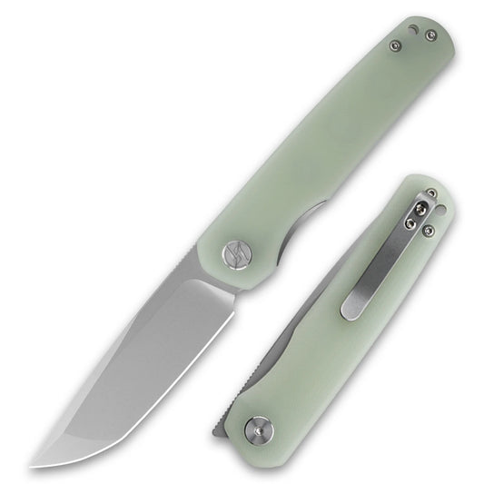 Olitans Stealth Walker G047-JW - 3" 14C28N Satin Blade, Jade G10 Handle