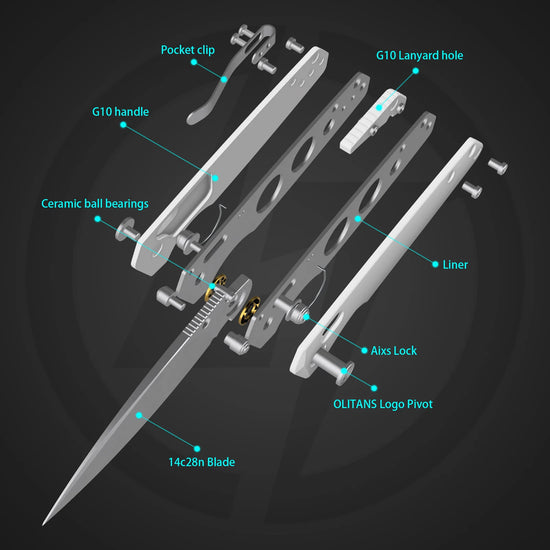Olitans Youth Bird G053-PEIB - 3" 14C28N Black Blade, PEI Handle