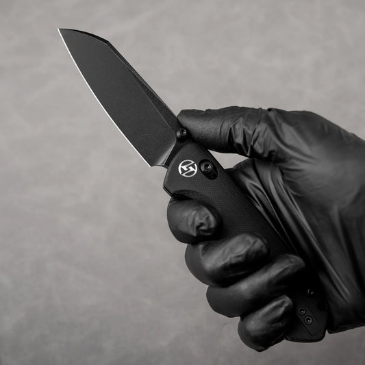 Olitans King Penguin G062-BB - 3.35" 14C28N Black Blade, Black G10 Handle