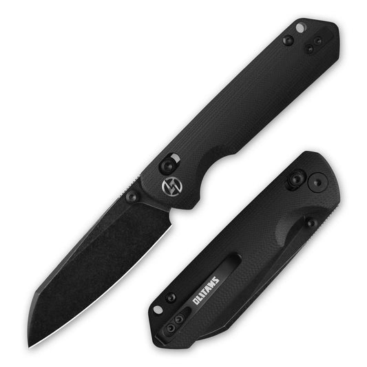 Olitans King Penguin G062-BB - 3.35" 14C28N Black Blade, Black G10 Handle
