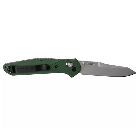 Benchmade 940 Osborne - S30V Satin Reverse Tanto Blade, Green Aluminium Handles