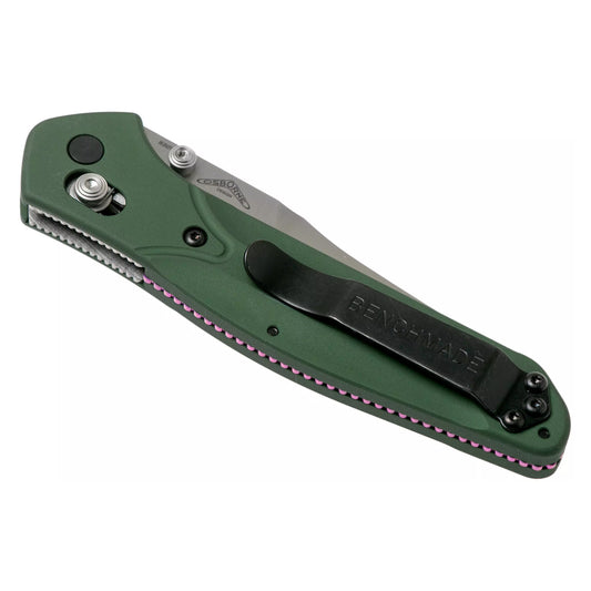 Benchmade 940 Osborne - S30V Satin Reverse Tanto Blade, Green Aluminium Handles