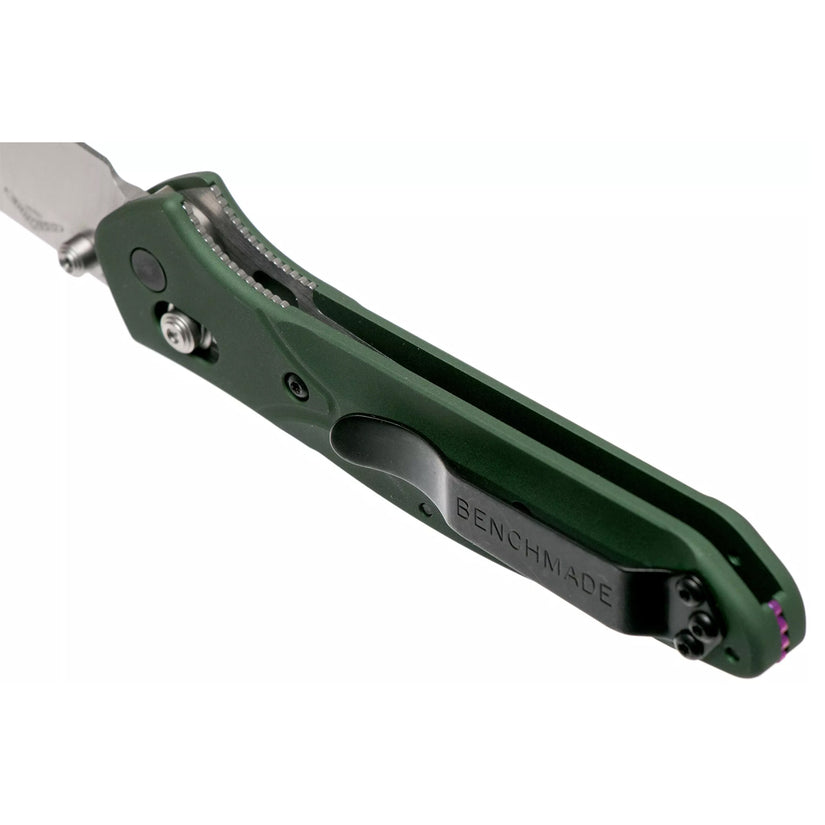 Benchmade 940 Osborne - S30V Satin Reverse Tanto Blade, Green Aluminium Handles
