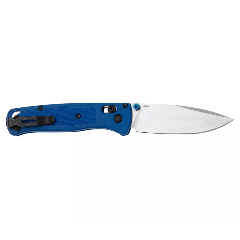 Benchmade Bugout 535 - S30V Satin Blade, Blue Grivory Handles
