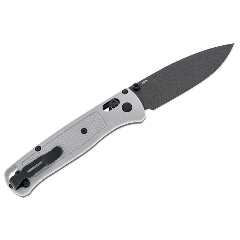 Benchmade Bugout 535BK-08 - S30V Cobalt Black Cerakote Blade, Storm Grey Grivory Handles