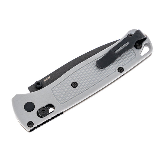 Benchmade Bugout 535BK-08 - S30V Cobalt Black Cerakote Blade, Storm Grey Grivory Handles