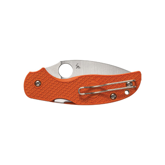Spyderco Sage 5 Lightweight C123BORP - 3" REX 121 Satin Blade, Burnt Orange FRN Handles