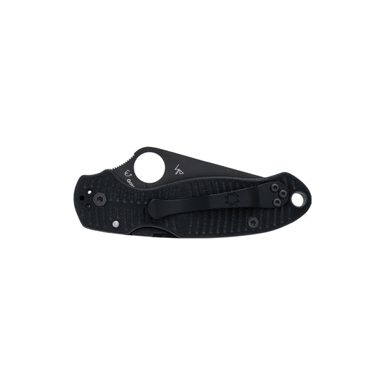 Spyderco Para 3 Salt C223GMCBKP - 2.93" MagnaCut Black DLC Blade, Black G-10 Handles