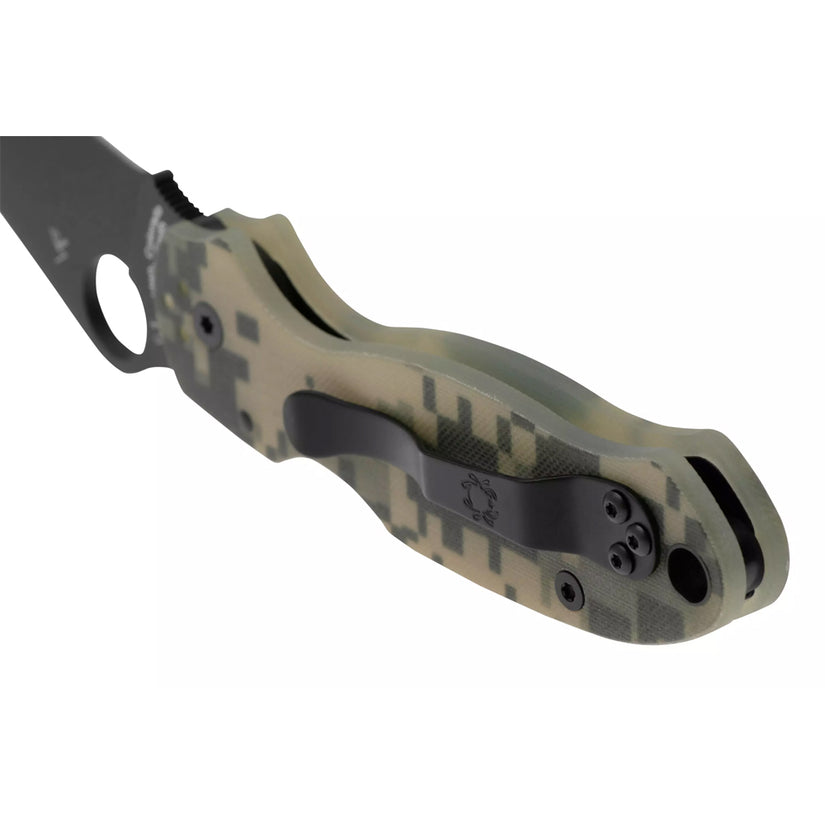 Spyderco Para 3 C223GPCMOBK - 2.95" S45VN Black DLC Blade, Digital Camo G-10 Handles
