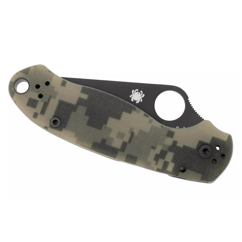 Spyderco Para 3 C223GPCMOBK - 2.95" S45VN Black DLC Blade, Digital Camo G-10 Handles