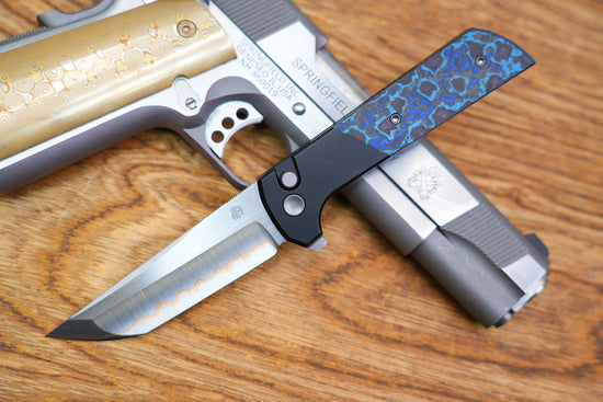 North Mountain Blade Chop Forged Copper - 3.5" SLD-Magic Steel Forged Copper Blade, Aluminium Blue Galaxy Carbon Fibre Handle