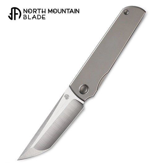 North Mountain Blade Chop Kick Stop Ti - 3.5" ZDP-189 Tanto Blade, Titanium Handle