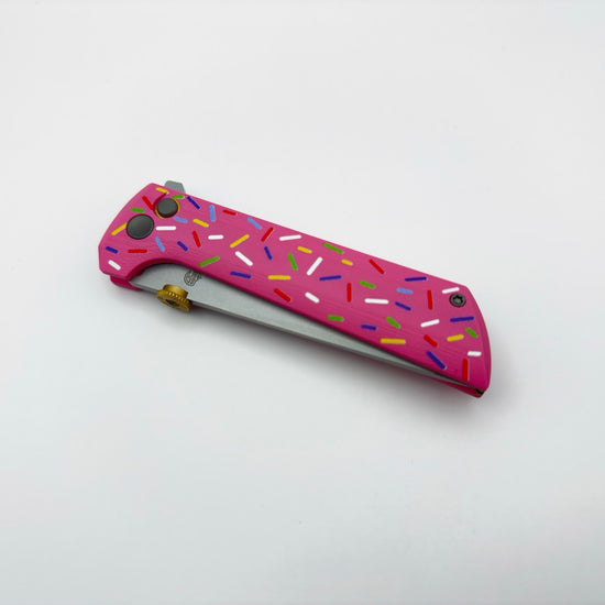 North Mountain Blade Chop 2 Donut Thumb Disk - 3.4" SLD-Magic Steel San Mai Tanto Blade, Donut G10 Handle