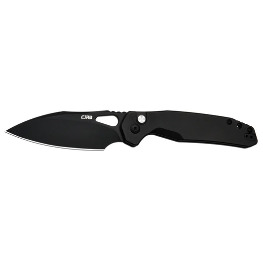 CJRB Frack - 3.9" AR-RPM9 Black Drop Point Blade, Black Steel Handles - J1931BST