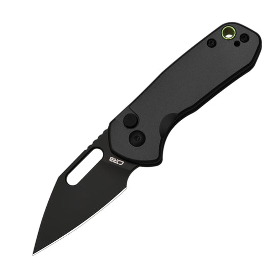 CJRB Mini Pyrite Wharncliffe Black - 2.17" AR-RPM9 Black PVD Wharncliffe Blade, Black Aluminium Handles - J1933BBK