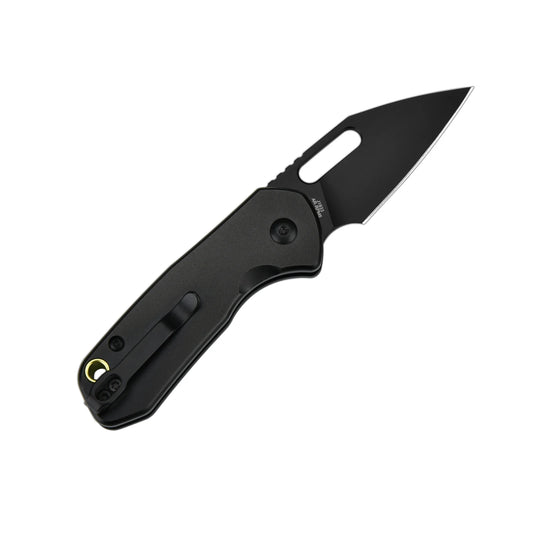 CJRB Mini Pyrite Wharncliffe Black - 2.17" AR-RPM9 Black PVD Wharncliffe Blade, Black Aluminium Handles - J1933BBK