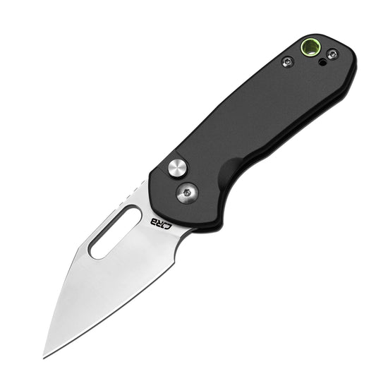 CJRB Mini Pyrite Wharncliffe - 2.17" AR-RPM9 Sandblasted Wharncliffe Blade, Black Aluminium Handles - J1933BK