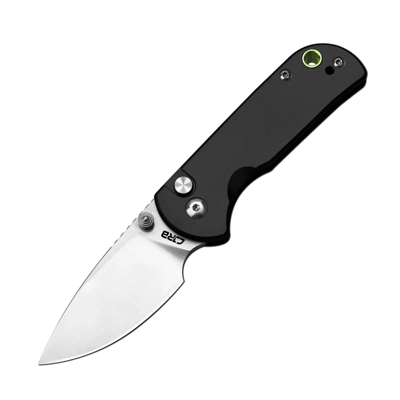 CJRB Mica - 2.36" AR-RPM9 Sandblasted Drop Point Blade, Black Aluminium Handles - J1934BK