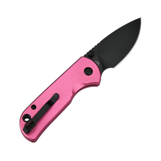 CJRB Mica - 2.36" AR-RPM9 Black PVD Drop Point Blade, Pink Aluminium Handles - J1934BPK