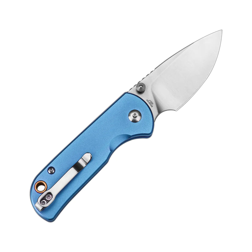 CJRB Mica - 2.36" AR-RPM9 Sandblasted Drop Point Blade, Blue Aluminium Handles - J1934BU