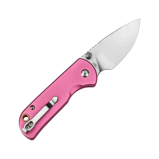 CJRB Mica - 2.36" AR-RPM9 Sandblasted Drop Point Blade, Pink Aluminium Handles - J1934PK