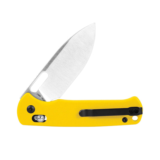 CJRB Hectare - 3.15" AR-RPM9 Sandblasted Drop Point Blade, Yellow G10 Handles - J1935YE