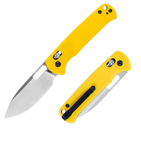CJRB Hectare - 3.15" AR-RPM9 Sandblasted Drop Point Blade, Yellow G10 Handles - J1935YE