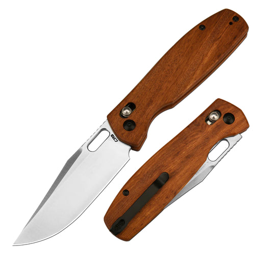 CJRB Prado - 3.76" AR-RPM9 Sand Polished Clip Point Blade, Rosewood Handles - J1936WD