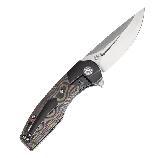 Kansept Cassowary - 2.9" CPM-S35VN Satin Clip Point, Titanium/80s Carbon Fibre - K2065B1