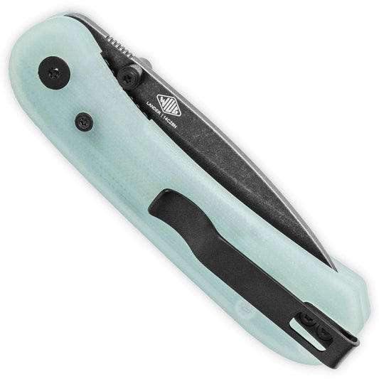 Knafs Lander 1 - Black Stonewashed 14C28N, Jade/Natural G-10