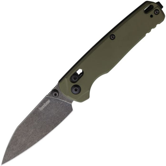 Kershaw Bel Air - 3" MagnaCut BlackWash Blade, OD Green Aluminium Handles - 6105OLBW