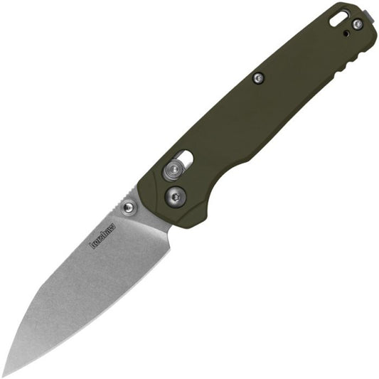 Kershaw Bel Air - 3" MagnaCut Stonewash Blade, OD Green Aluminium Handles - 6105OLSW