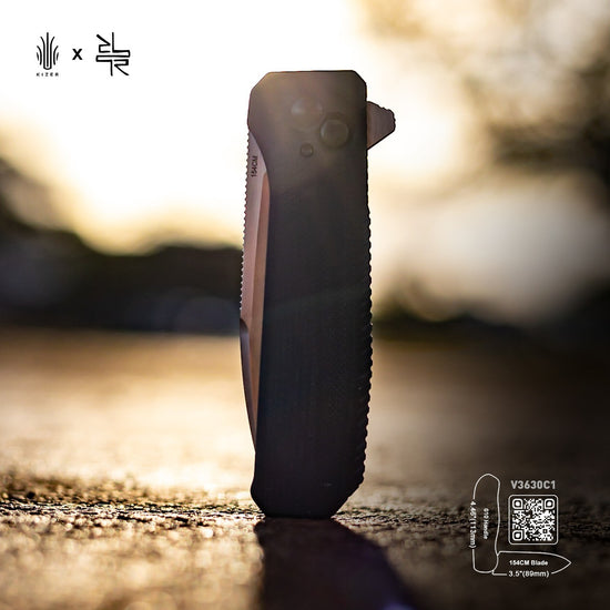 Kizer Brat - 3.5" 154CM Stonewashed Blade, Integral G10 Handle - V3630C1