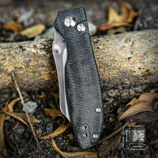 Kizer Cryptid - 2.94" 154CM Satin Blade, Black Micarta Handle - V3657C1