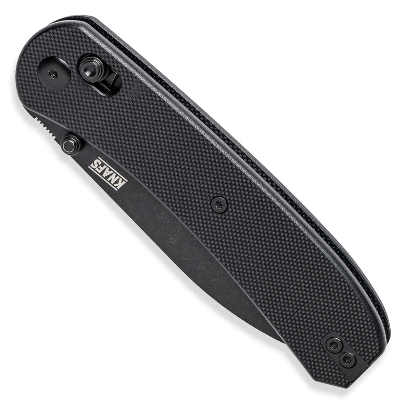 Knafs Lander 2 - 3.25" S35VN Black Stonewashed Blade, Black G-10 Handles, Clutch Lock