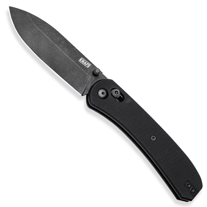 Knafs Lander 2 - 3.25" S35VN Black Stonewashed Blade, Black G-10 Handles, Clutch Lock
