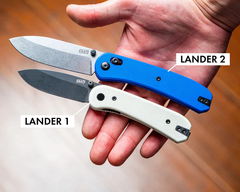 Knafs Lander 2 - 3.25" S35VN Black Stonewashed Blade, Black G-10 Handles, Clutch Lock