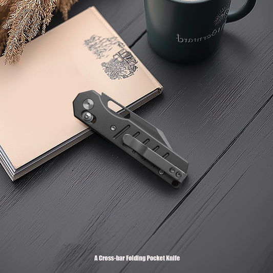 Miguron Gatov - 2.81" D2 Dark Grey PVD Blade, Dark Grey PVD Aluminium Handle